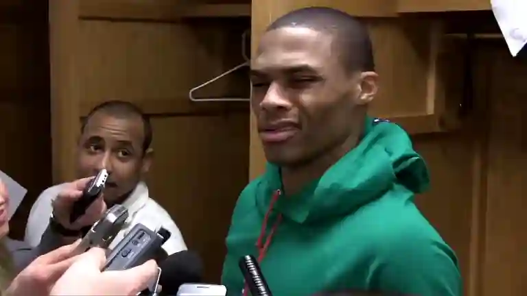 Russell Westbrook What Meme Original Facial Reaction from Post-Game Interview in 720p