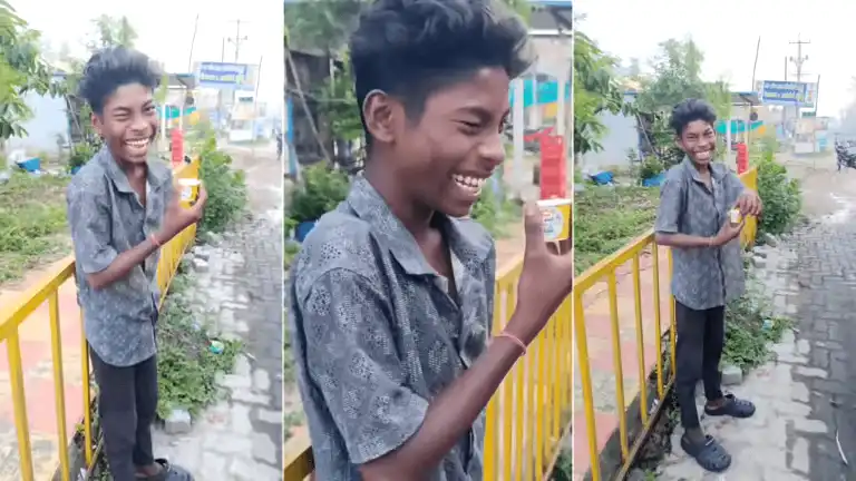 Boy Drinking Tea and Laughing Meme Original 720p Clip Roadside Laugh